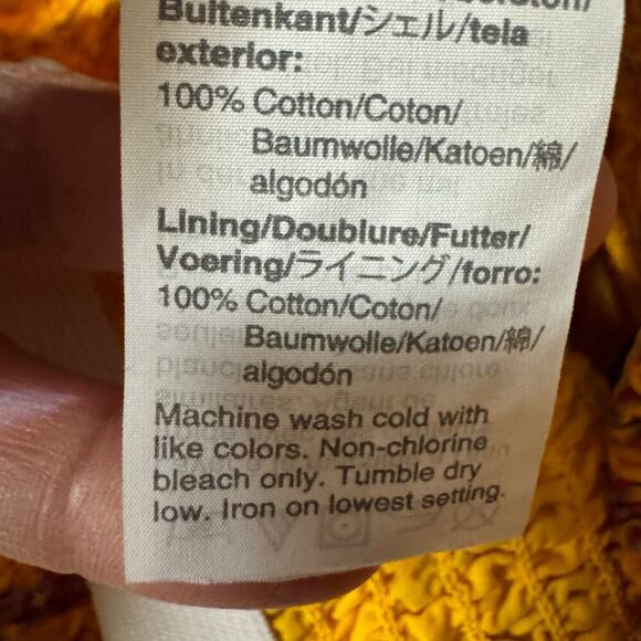 J.Crew Mermaid Style Smocked Midi Skirt in Sunny Block Print Yellow Size 12 - Picture 7 of 8